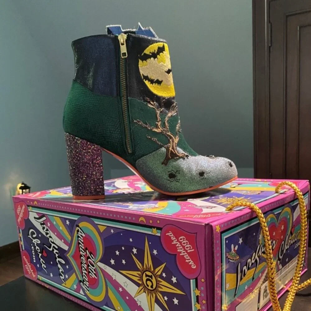 Irregular Choice Haunted House Halloween Pumpkin Ankle Boot 41 10 Rare - Picture 3 of 3